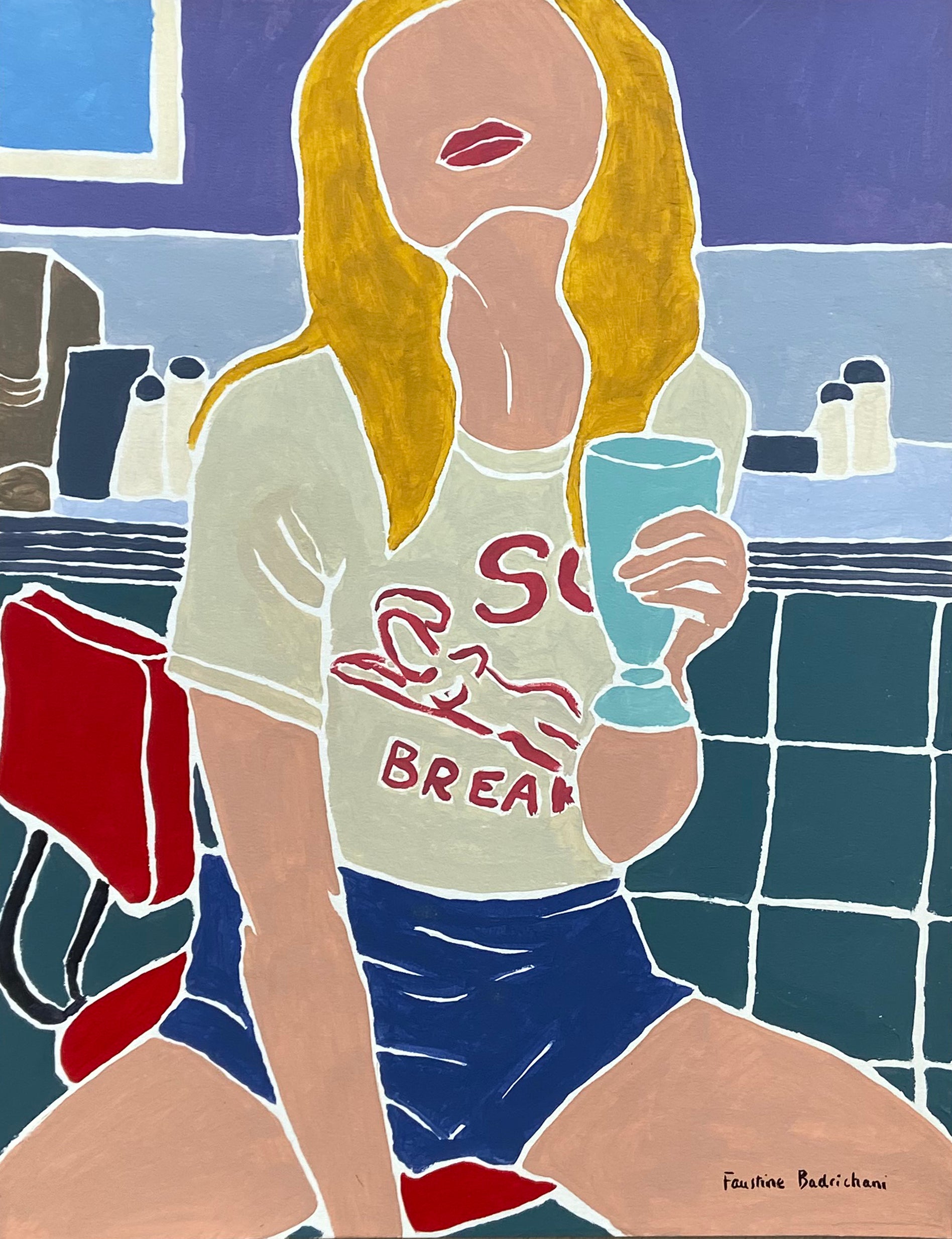 Woman in a diner - Faustine Badrichani