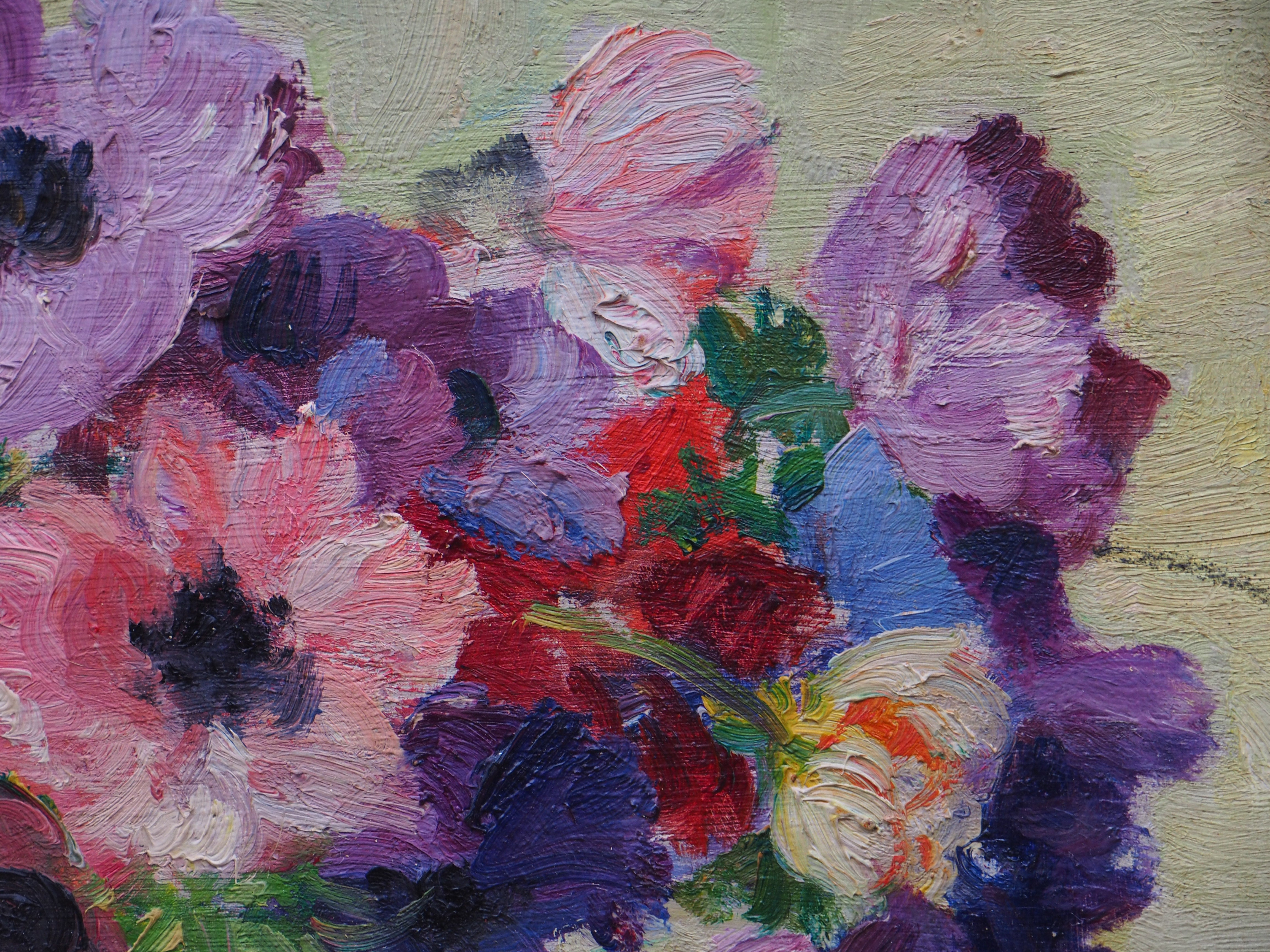 Bouquet d'anémones - Ecole XXème siècle