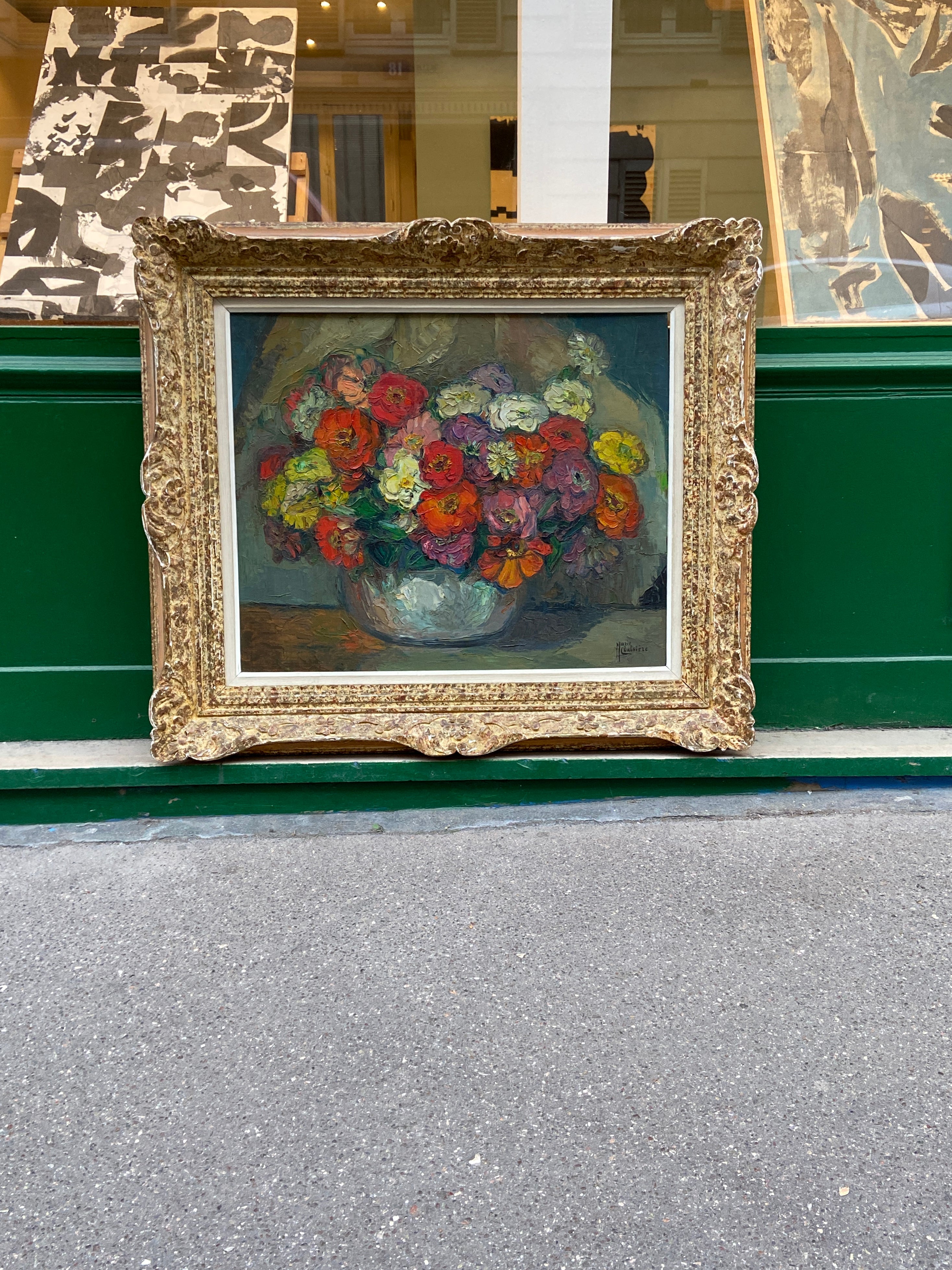 Still life with bouquet of flowers - Marie Chabrière (20th century) 