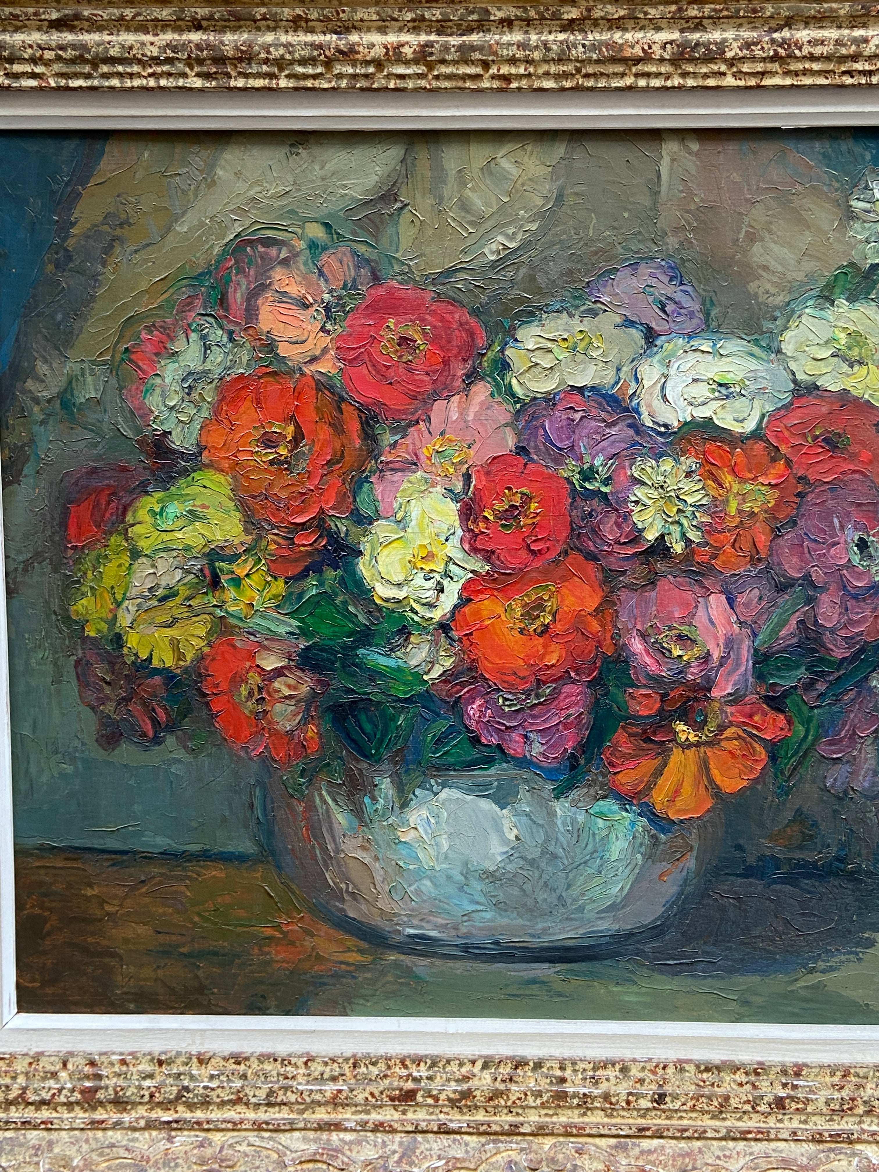Still life with bouquet of flowers - Marie Chabrière (20th century) 