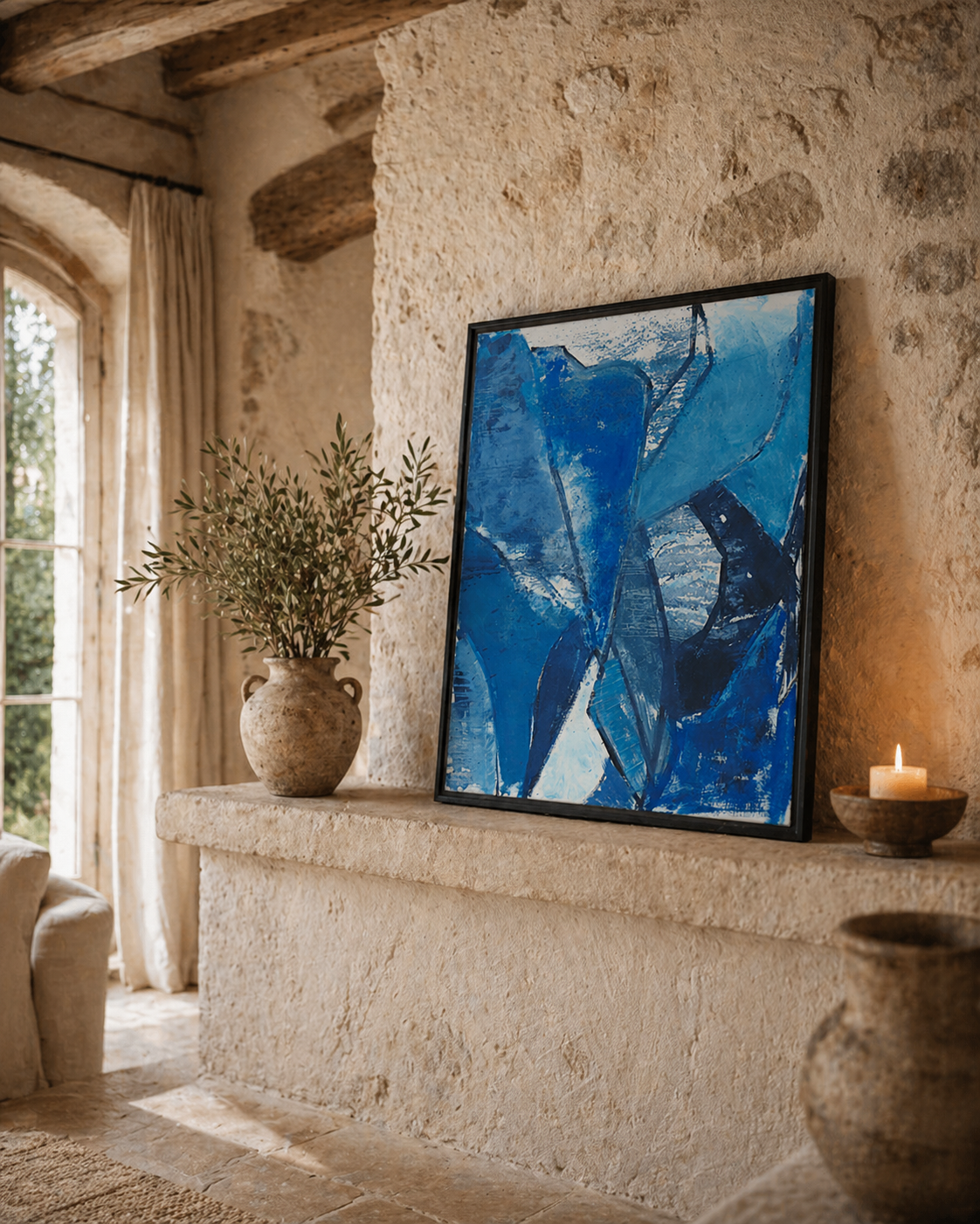 Abstraction Géométrique en Bleu - Marina Bardet