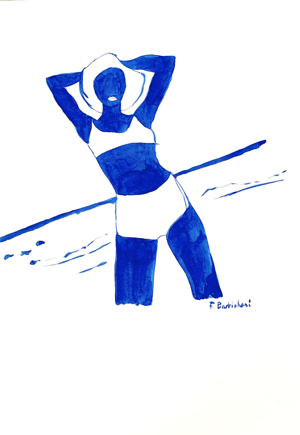 Posing by the sea - Faustine Badrichani